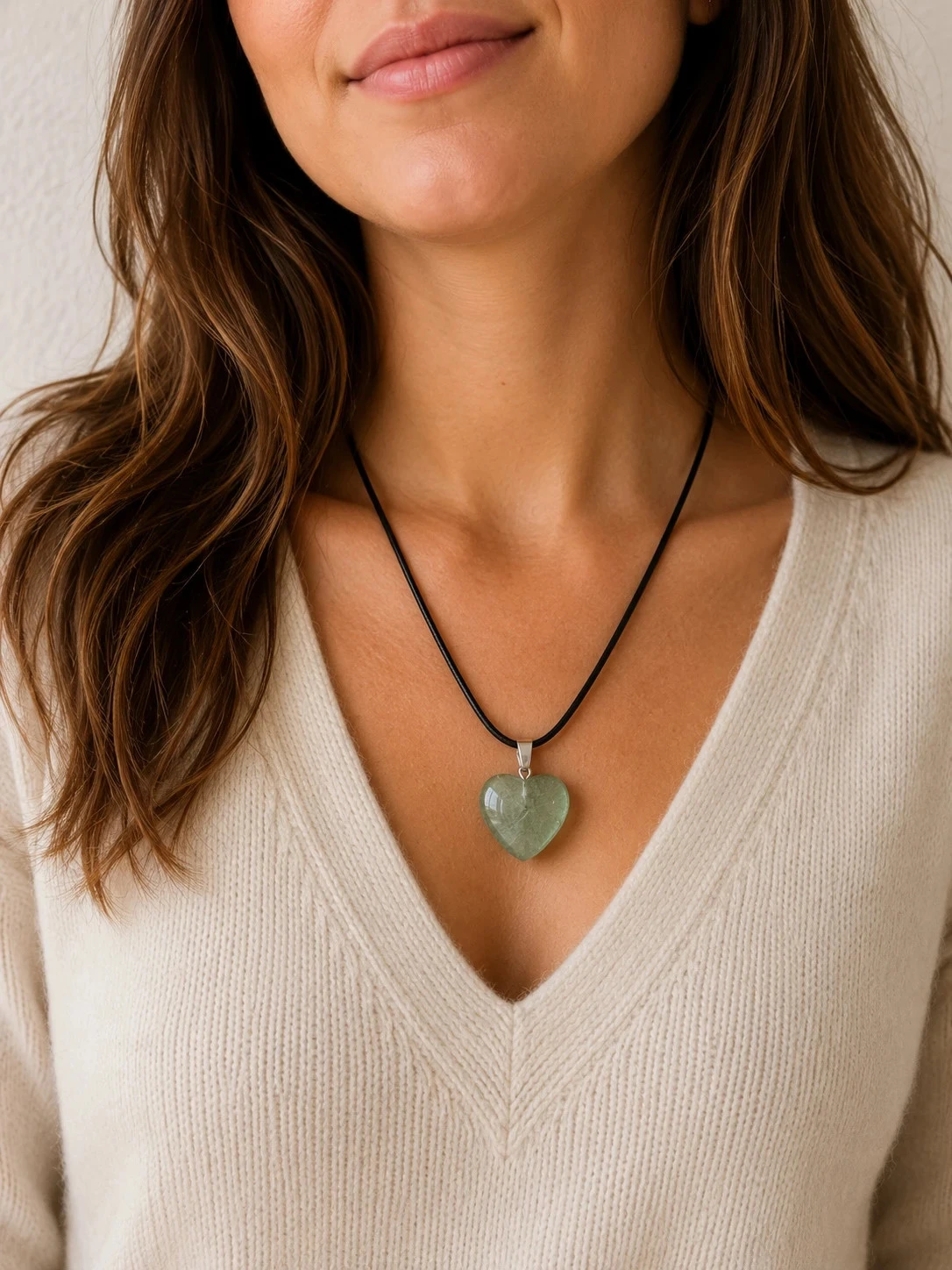 Necklace: Emerald Green Crystal Heart Pendant – photo 5